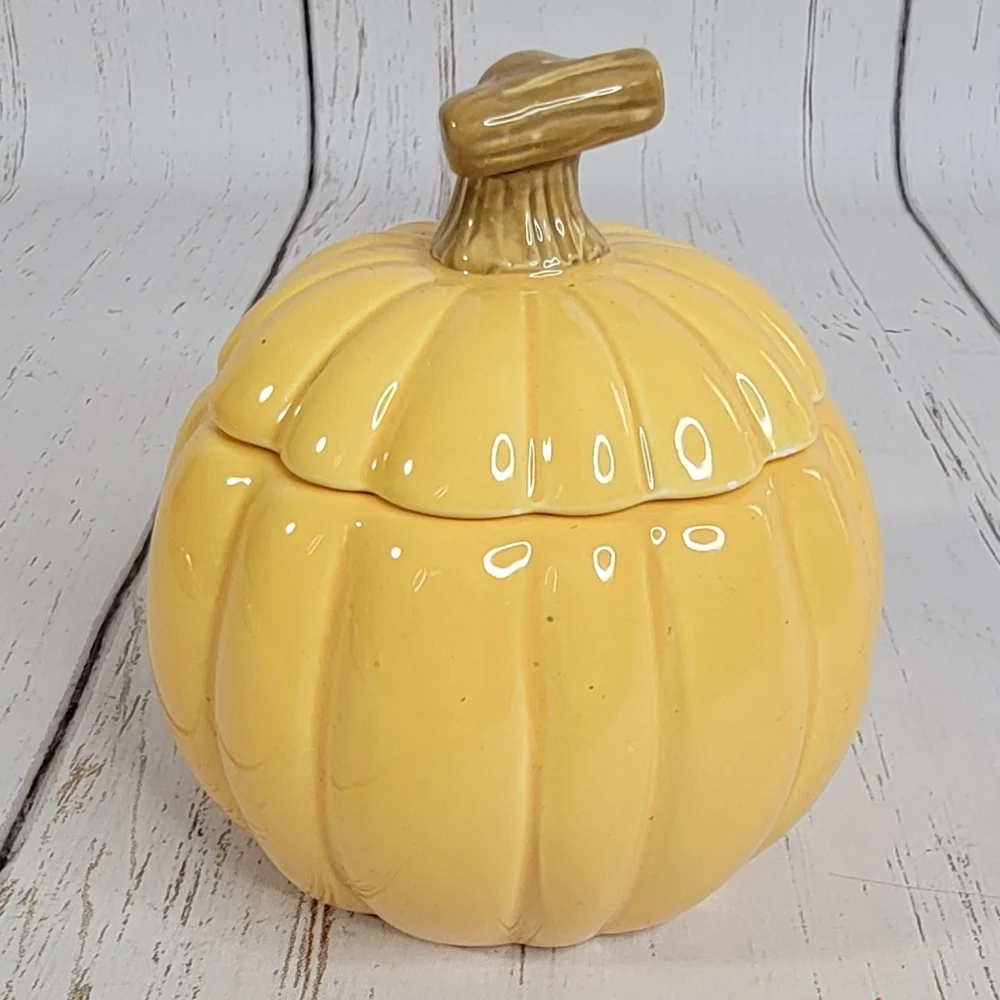 Hallmark Vintage Fall Halloween Harvest Ceramic Pumpkin Suger Dish Stash Spot - Picture 3 of 12